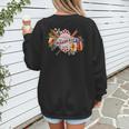 Baseball Mom With Garden Flowers Women's Sweatshirt Back Print Baseball Mom With Garden Flowers Women's Sweatshirt Back Print