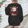 Baseball Mom Leopard Heart Mother's Day Girls Women's Sweatshirt Back Print
