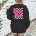 Baseball Mom And Pink Grid Sports Mother Mama Player Women's Sweatshirt Back Print Baseball Mom And Pink Grid Sports Mother Mama Player Women's Sweatshirt Back Print