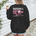 Baseball Mom Pink Ribbon Breast Cancer Awareness Fighters Women's Sweatshirt Back Print Baseball Mom Pink Ribbon Breast Cancer Awareness Fighters Women's Sweatshirt Back Print
