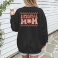 Baseball Mom Baseball Player Mama Women Groovy Women's Sweatshirt Back Print Baseball Mom Baseball Player Mama Women Groovy Women's Sweatshirt Back Print
