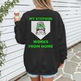 Baseball Mom Quote My Stepson Works From Home Women's Sweatshirt Back Print