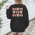Baseball Mom Sister Tween Teen Girl Girly Pink Bow Preppy Women's Sweatshirt Back Print