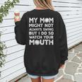 Baseball Mom Swing Watch Mouth Baseball Boy Women's Sweatshirt Back Print