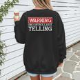Baseball Mom Warning Uncontrollable Yelling Funny Sign Women's Sweatshirt Back Print Baseball Mom Warning Uncontrollable Yelling Funny Sign Women's Sweatshirt Back Print