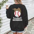 Baseball MomMom Baseball Player Leopard Mom Mom Women's Sweatshirt Back Print