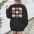 Baseballs And Bows Coquette Baseball Mom Baseball Coach Girl Women's Sweatshirt Back Print Baseballs And Bows Coquette Baseball Mom Baseball Coach Girl Women's Sweatshirt Back Print