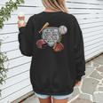 My Boy Might Not Always Swing Baseball Mom Women's Sweatshirt Back Print