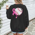 Breast Cancer Awareness Baseball Mom Women's Sweatshirt Back Print Breast Cancer Awareness Baseball Mom Women's Sweatshirt Back Print