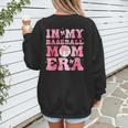 Coquette Bow In My Baseball Mom Era Baseball Mama Mother Day Women's Sweatshirt Back Print