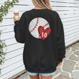 Custom Baseball Mom Number 10 Heart For Mom Mommy Women's Sweatshirt Back Print