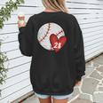 Custom Baseball Mom Number 28 Heart For Mom Mommy Women's Sweatshirt Back Print