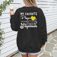 My Favorite Player Calls Me Stepmom Softball Baseball Mom Women's Sweatshirt Back Print