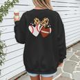 Football Baseball Heart Football Baseball Mom Women's Sweatshirt Back Print