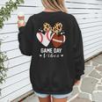 Game Day Vibes Football Baseball Mom Heart Women's Sweatshirt Back Print