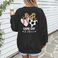 Game Day Vibes Soccer Baseball Mom Heart Women's Sweatshirt Back Print