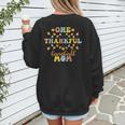 Groovy Retro One Thankful Baseball Mom Thanksgiving Fall Women's Sweatshirt Back Print Groovy Retro One Thankful Baseball Mom Thanksgiving Fall Women's Sweatshirt Back Print