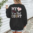 My Heart Is On That Court Baseball Player Baseball Mom Women's Sweatshirt Back Print