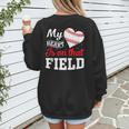 My Heart Is On That Field Baseball Player Baseball Mom Women's Sweatshirt Back Print