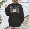 Leopard Baseball Mom Matching Baseball Mama Family Matching Women's Sweatshirt Back Print
