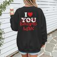 I Love Baseball Moms Women's Sweatshirt Back Print I Love Baseball Moms Women's Sweatshirt Back Print