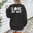 I Love My Boys Baseball Moms Women's Sweatshirt Back Print I Love My Boys Baseball Moms Women's Sweatshirt Back Print