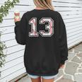 Lucky Number 13 Baseball Mom Baseball Number 13 Lucky 13 Women's Sweatshirt Back Print Lucky Number 13 Baseball Mom Baseball Number 13 Lucky 13 Women's Sweatshirt Back Print