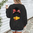 Messy Bun Baseball Mom Turkey Face Matching Thanksgiving Women's Sweatshirt Back Print Messy Bun Baseball Mom Turkey Face Matching Thanksgiving Women's Sweatshirt Back Print