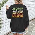 Moms Against Baseball Pants Retro Baseball Mom Women's Sweatshirt Back Print