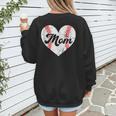 Mother's Day Distressed Heart Baseball Mom Mama Sport Fan Women's Sweatshirt Back Print Mother's Day Distressed Heart Baseball Mom Mama Sport Fan Women's Sweatshirt Back Print