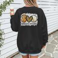 Peace Love Baseball Mom Leopard Print Mother's Day Women's Sweatshirt Back Print Peace Love Baseball Mom Leopard Print Mother's Day Women's Sweatshirt Back Print