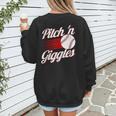 Pitch 'n Giggles Baseball Player Women Baseball Mom Women's Sweatshirt Back Print Pitch 'n Giggles Baseball Player Women Baseball Mom Women's Sweatshirt Back Print