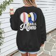 Proud Ball Mom Volleyball Baseball Mom Heart Women's Sweatshirt Back Print Proud Ball Mom Volleyball Baseball Mom Heart Women's Sweatshirt Back Print