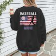 Proud Baseball MOM USA American Flag Family Game Day Women's Sweatshirt Back Print