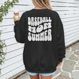 Retro Baseball Mom Summer Groovy Appreciation Women's Sweatshirt Back Print Retro Baseball Mom Summer Groovy Appreciation Women's Sweatshirt Back Print