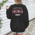 Retro Groovy Baseball Mom Proud Baseball Mom Women's Sweatshirt Back Print Retro Groovy Baseball Mom Proud Baseball Mom Women's Sweatshirt Back Print