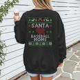 Santa Loves Baseball Moms Ugly Christmas Women's Sweatshirt Back Print Santa Loves Baseball Moms Ugly Christmas Women's Sweatshirt Back Print