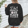 She Dances He Plays Mom Of Both Dance And Baseball Mom Women's Sweatshirt Back Print She Dances He Plays Mom Of Both Dance And Baseball Mom Women's Sweatshirt Back Print