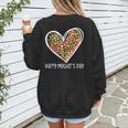 Softball Baseball Mom Valentine Leopard Heart Mother's Day Women's Sweatshirt Back Print Softball Baseball Mom Valentine Leopard Heart Mother's Day Women's Sweatshirt Back Print