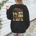 Sorry I Can't My Son Has Baseball Mother’s Day Baseball Mom Women's Sweatshirt Back Print