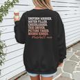 Uniform Washer Water Filler Cheerleader Baseball Mom Women's Sweatshirt Back Print Uniform Washer Water Filler Cheerleader Baseball Mom Women's Sweatshirt Back Print