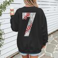 Vintage Baseball Mom 7 Jersey Baseball Favorite Player Women's Sweatshirt Back Print