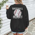 Vintage Baseball Mommy Mother's Day Sports Lover Mom Women's Sweatshirt Back Print
