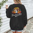 Vintage Retro Sunset Baseball Mom Mother's Day Women's Sweatshirt Back Print Vintage Retro Sunset Baseball Mom Mother's Day Women's Sweatshirt Back Print