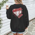 Warriors Home Plate Baseball Sports Baseball Mom Women's Sweatshirt Back Print