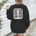 Womens Baseball Mom Leopard Game Day Mother's Day Women's Sweatshirt Back Print