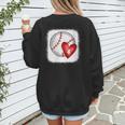 Womens Bleached Custom Baseball Mom Number 4 Heart For Mom Women's Sweatshirt Back Print Womens Bleached Custom Baseball Mom Number 4 Heart For Mom Women's Sweatshirt Back Print
