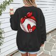 Womens Custom Baseball Mom Number 12 Heart For Mom Mommy Women's Sweatshirt Back Print