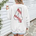 4 Laces 4th Birthday Boy Four Years Baseball Mom T-Shirt Women's Sweatshirt Back Print 4 Laces 4th Birthday Boy Four Years Baseball Mom T-Shirt Women's Sweatshirt Back Print
