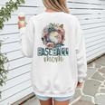 Artsy Baseball Mom Flowers Unique Game Day Ball Distressed Women's Sweatshirt Back Print